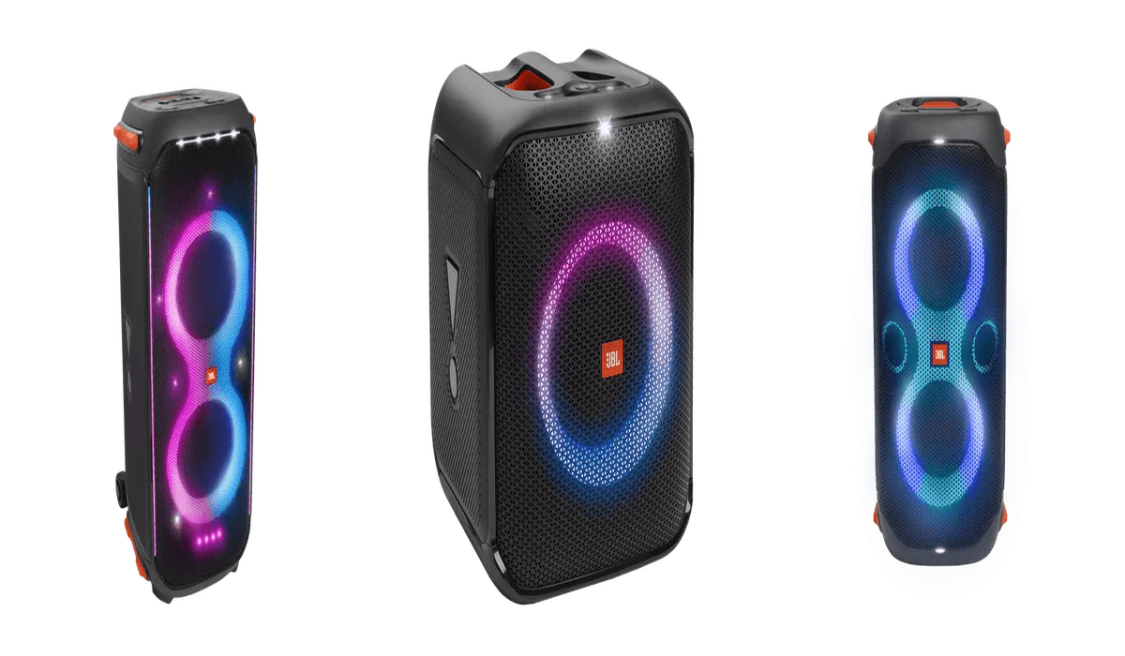 JBL PartyBox 710, PartyBox 110, and PartyBox Encore