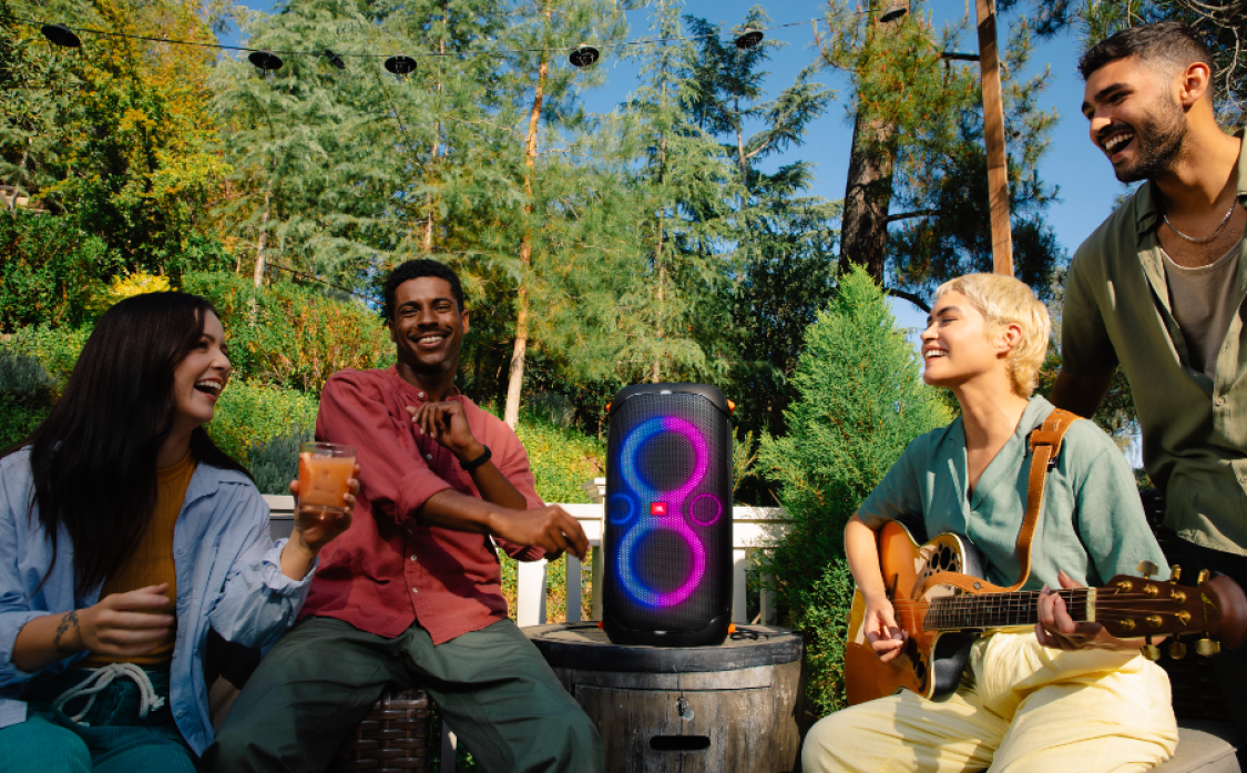 JBL Flip 6 portable speaker, PartyBox 710 and PartyBox 110 party speakers