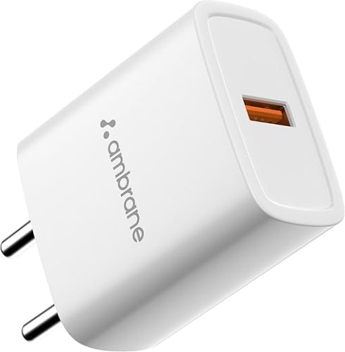 Ambrane 20W Wall Charger USB Port, Support SuperVOOC, Quick Charge Compatible with Samsung, Note, Redmi, Mi, Oneplus, Oppo, Vivo Smartphones, BoostedSpeed Mobile Charger Adapter (Flash 20, White)