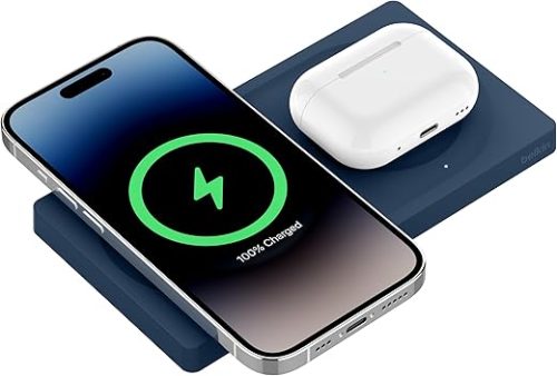 Belkin Magsafe 2-in-1 Wireless Charging Pad, Navy Blue