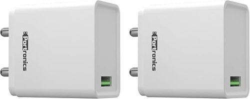 Portronics Adapto ONE, 18w 3A Mach USB Fast Charging Adaptor Comes with 1M Type C Cable Single Port Wall Charger for iPhone 11/Xs/XS Max/XR/X/8/7/6/Plus, iPad Pro/Air 2/Mini 3/Mini 4, Samsung S4/S5